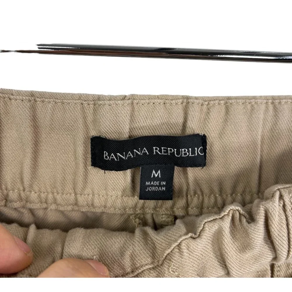 Banana Republic WOMEN PULL ON Loose Pants M $110‎ linen blend sz M Tan